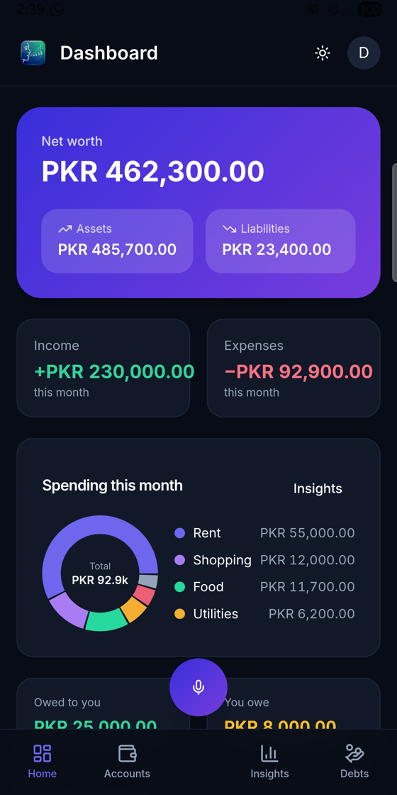 VoiceLedger — Your money at a glance